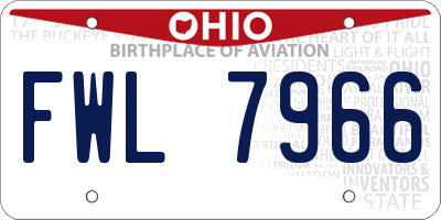 OH license plate FWL7966