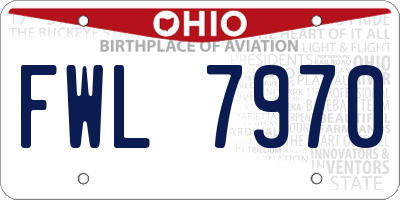 OH license plate FWL7970