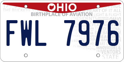 OH license plate FWL7976