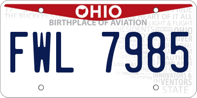 OH license plate FWL7985