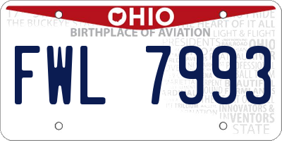 OH license plate FWL7993