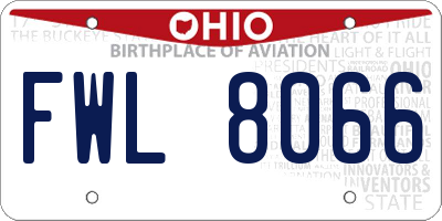 OH license plate FWL8066