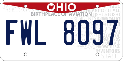 OH license plate FWL8097