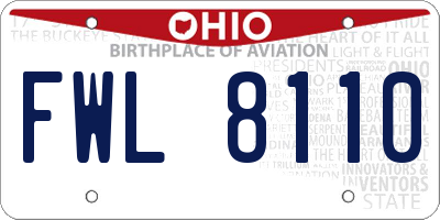 OH license plate FWL8110