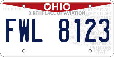 OH license plate FWL8123