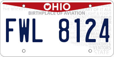 OH license plate FWL8124