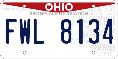 OH license plate FWL8134