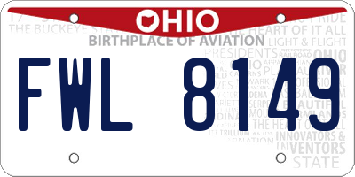 OH license plate FWL8149