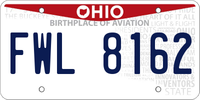 OH license plate FWL8162