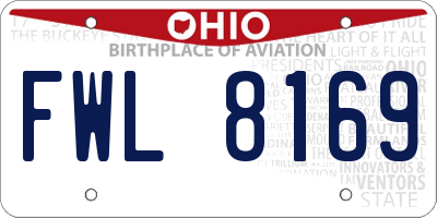 OH license plate FWL8169