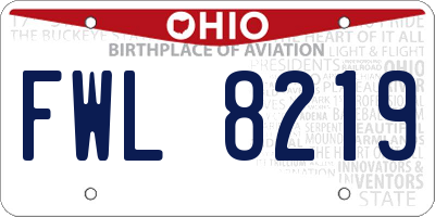 OH license plate FWL8219
