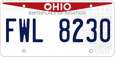 OH license plate FWL8230