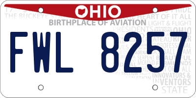 OH license plate FWL8257