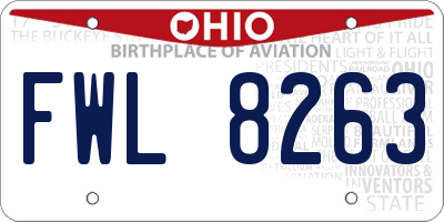 OH license plate FWL8263