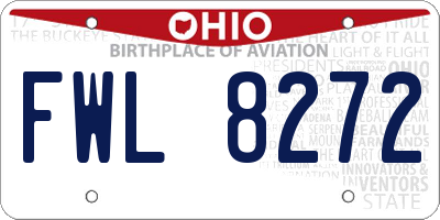 OH license plate FWL8272