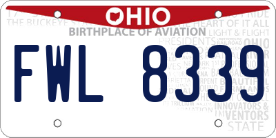 OH license plate FWL8339