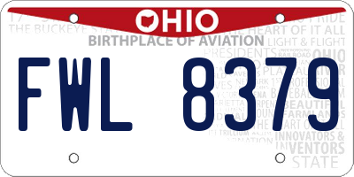 OH license plate FWL8379