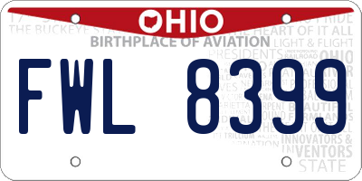 OH license plate FWL8399