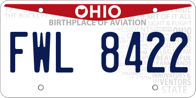 OH license plate FWL8422