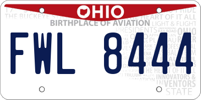 OH license plate FWL8444