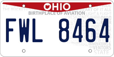 OH license plate FWL8464
