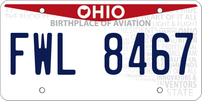 OH license plate FWL8467