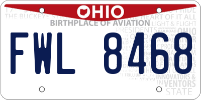 OH license plate FWL8468