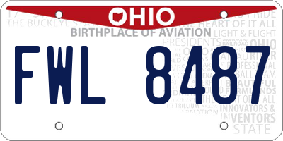 OH license plate FWL8487