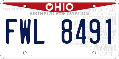 OH license plate FWL8491