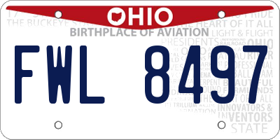 OH license plate FWL8497