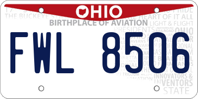 OH license plate FWL8506