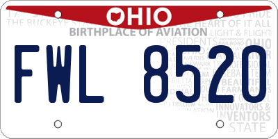 OH license plate FWL8520