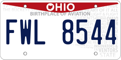 OH license plate FWL8544