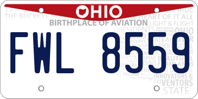 OH license plate FWL8559