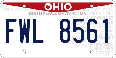 OH license plate FWL8561