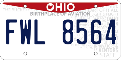 OH license plate FWL8564
