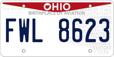 OH license plate FWL8623