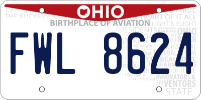 OH license plate FWL8624