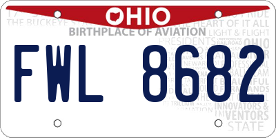 OH license plate FWL8682