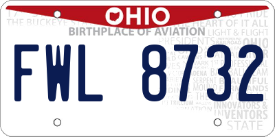 OH license plate FWL8732