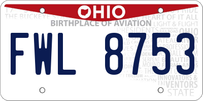 OH license plate FWL8753