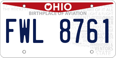 OH license plate FWL8761