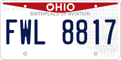 OH license plate FWL8817