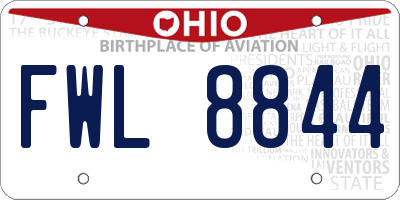 OH license plate FWL8844