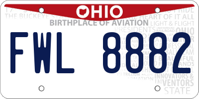 OH license plate FWL8882