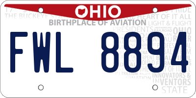 OH license plate FWL8894