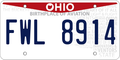 OH license plate FWL8914