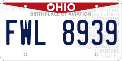 OH license plate FWL8939