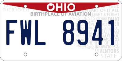 OH license plate FWL8941
