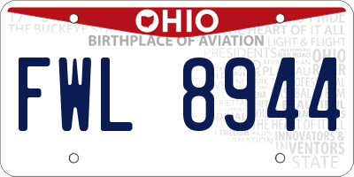 OH license plate FWL8944